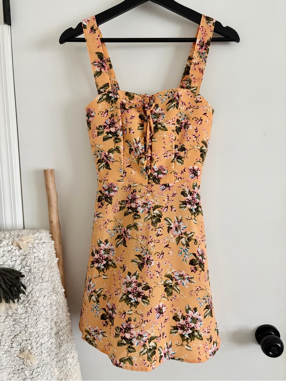 Flynn Skye Leila Floral LaceUp Mini Dress
